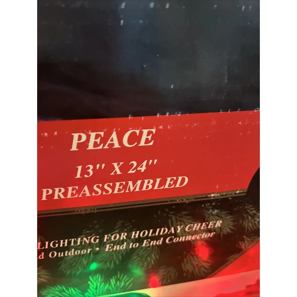 Vintage‎ Mr. Christmas Mini Light Sculpture Peace 1993 13x24 Indoor Outdoor